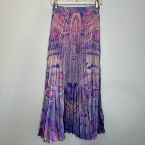 Siddhartha Bansal Anthropologie Marble Dyed Pleated Skirt Psychedelic Festival 2 - Picture 6 of 13